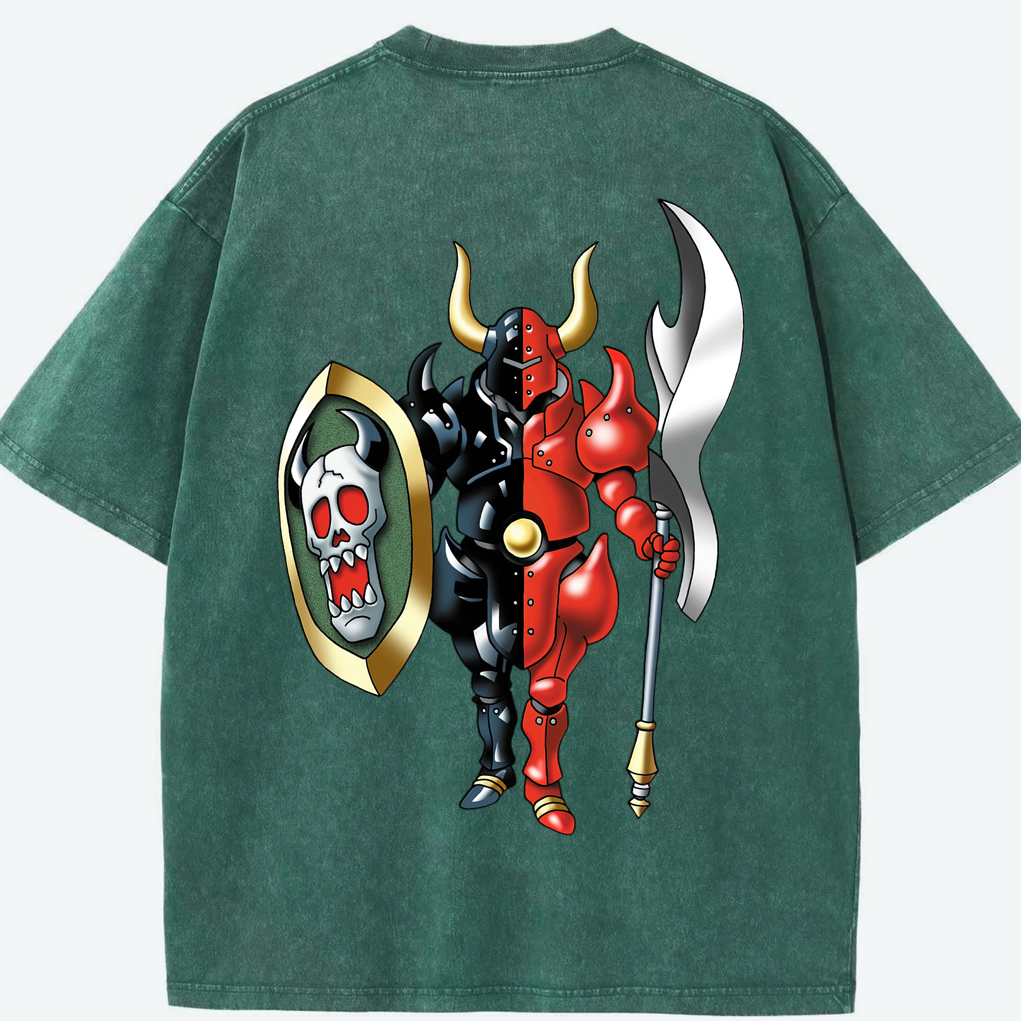 （画像用） ドラゴンクエスト Doragon Kuesuto Dragon Quest 綿100% ヴィンテージ風 半袖Tシャツ（背面プリント）